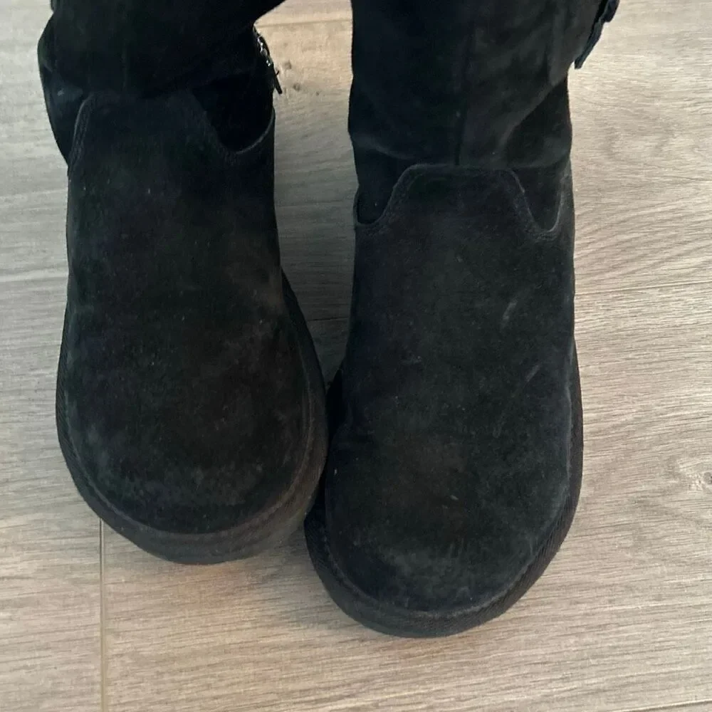 UGG Authentic Women's Size 9 Cargo III Black Suede Sheepskin Boots black warm wi